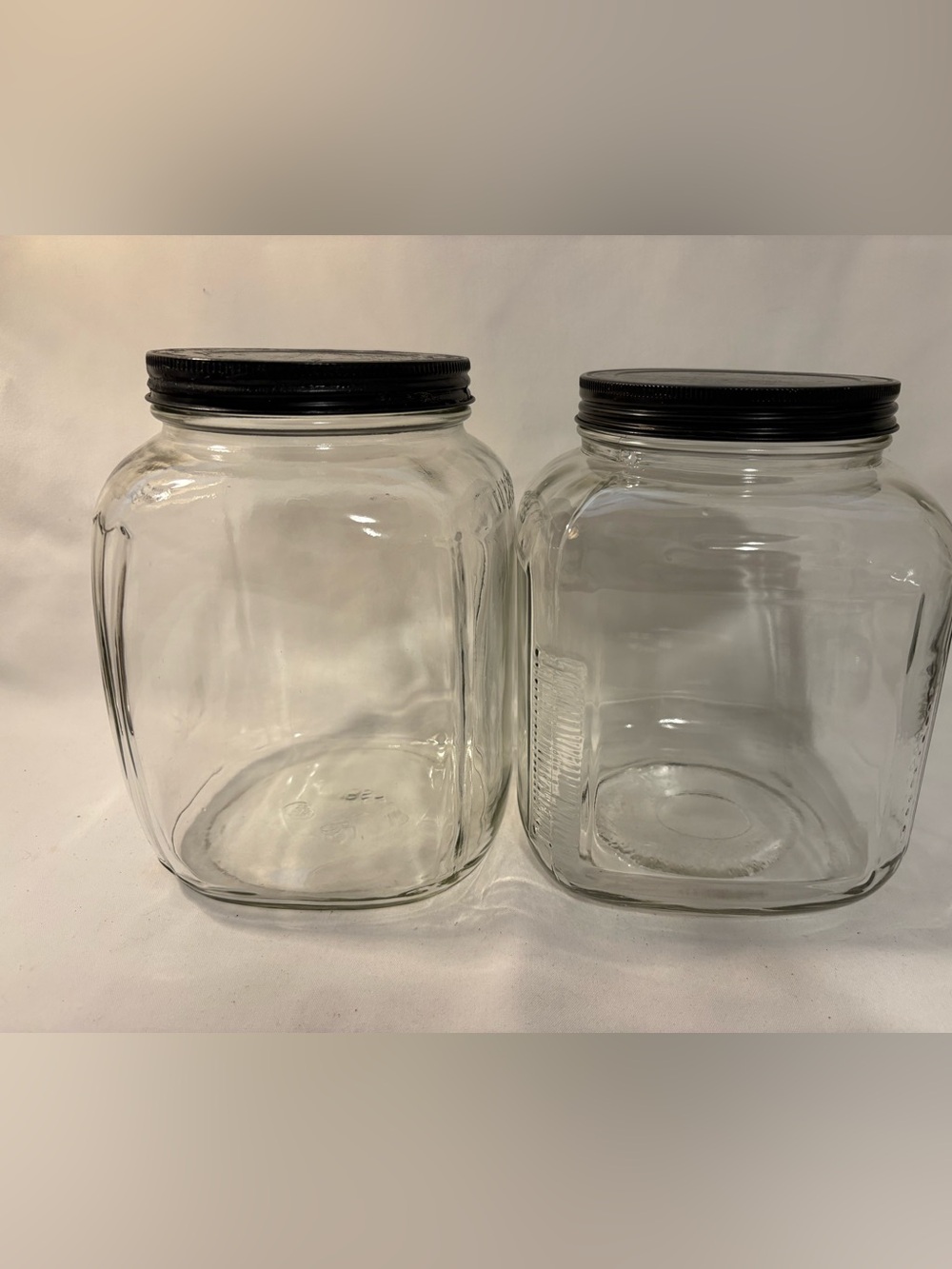 Two large glass jars
